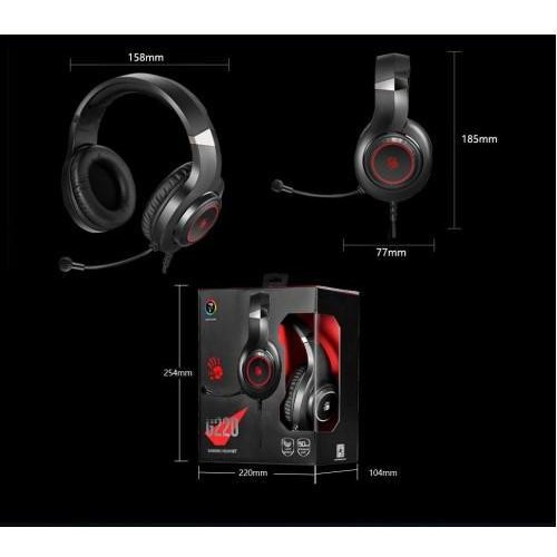 Навушники ігрові Bloody G220 з мікрофоном, чорні