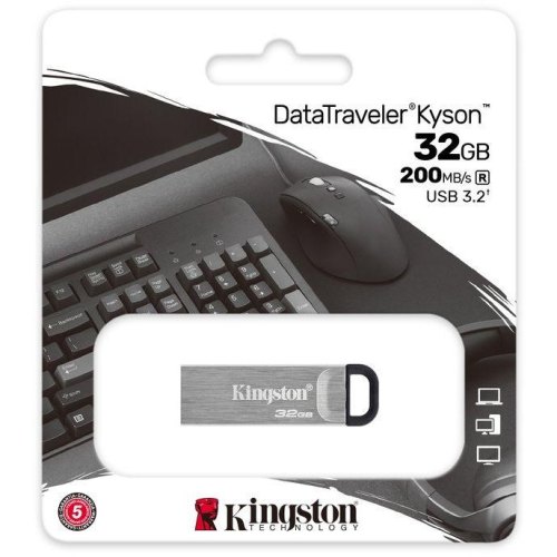 USB флеш Kingston 32GB DT Kyson Silver/Black (DTKN/32GB)