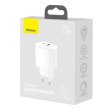МЗП Baseus Compact Quick Charger 20W QC + PD (1Type-C + 1USB), White