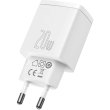 МЗП Baseus Compact Quick Charger 20W QC + PD (1Type-C + 1USB), White