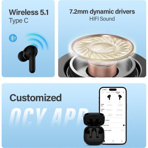 Навушники QCY T13 ANC TWS, Black