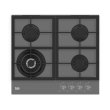 Варильна поверхня Beko газова на склі, 60см, чавун, сріблястий