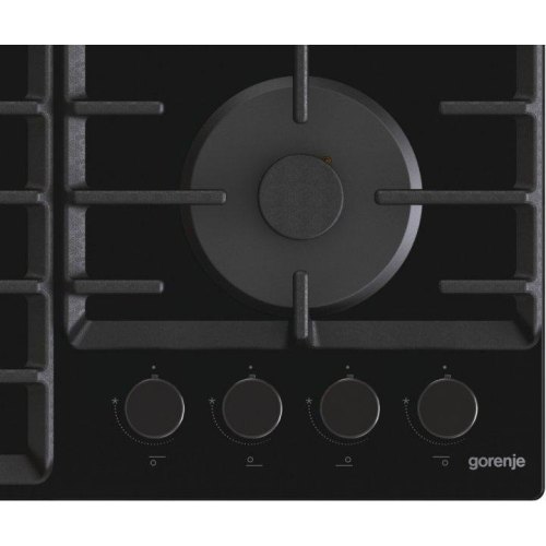 Варильна поверхня Gorenje газова на склі, 60см, чавун, чорний