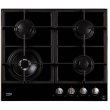 Варильна поверхня Beko газова на склі, 60см, чавун, чорний
