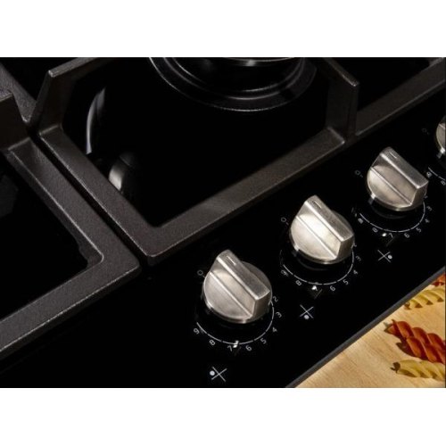 Варильна поверхня Beko газова на склі, 60см, чавун, чорний