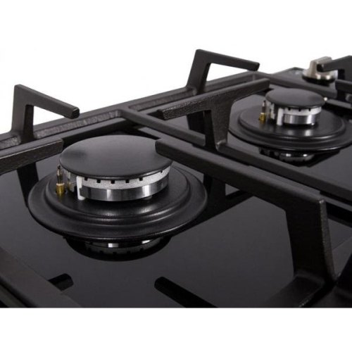 Варильна поверхня Beko газова на склі, 60см, чавун, чорний