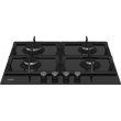 Варильна поверхня Beko газова на склі, 60см, чавун, чорний