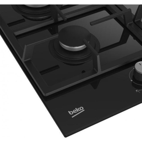 Варильна поверхня Beko газова на склі, 60см, чавун, чорний