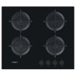 Варильна поверхня Whirlpool газова на склі, 60см, чавун, чорний