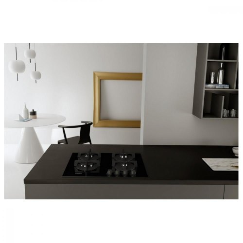 Варильна поверхня Whirlpool газова на склі, 60см, чавун, чорний