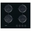 Варильна поверхня Whirlpool газова на склі, 60см, чавун, чорний