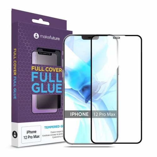 Захисне скло  MakeFuture Full Cover Full Glue для Apple iPhone 12 Pro Max Black