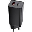 МЗП Baseus GaN2 Lite Quick Charger 65W (1 Type-C + 1 USB) Black