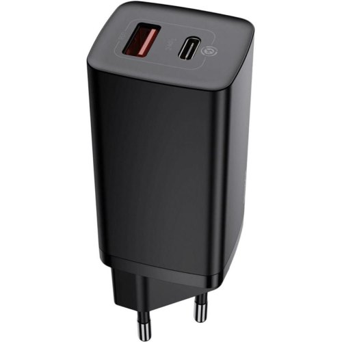 МЗП Baseus GaN2 Lite Quick Charger 65W (1 Type-C + 1 USB) Black