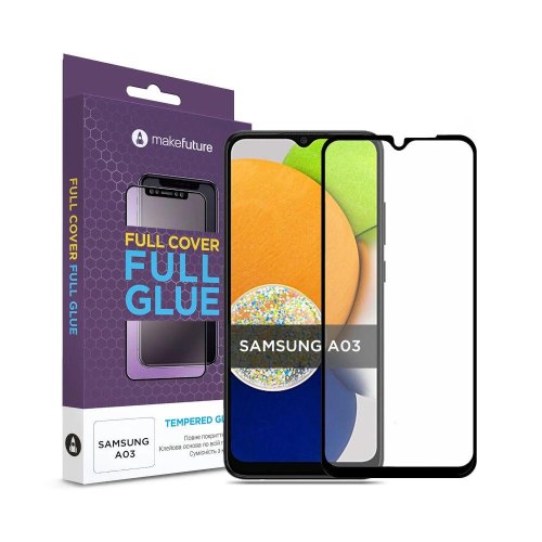 Захисне скло  MakeFuture Full Cover Full Glue для Samsung A03 (A035) Black