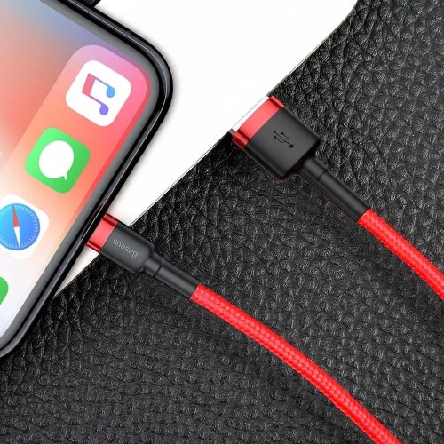 Кабель Baseus Cafule Cable USB For Lightning 1.5A 2.0M Red