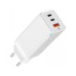 Мережевий зарядний пристрій Baseus GaN Quick Travel Charger 65W (2 Type-C + 1 USB) White