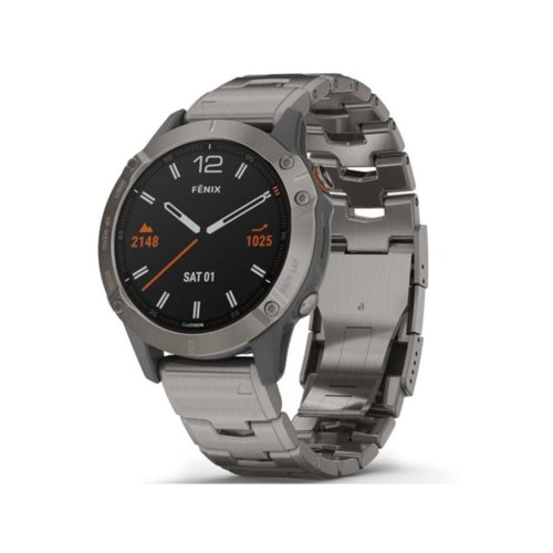 Смарт годинник Garmin Fenix 6 Sapphire, Titanium Gray with Ti Band (010-02158-23)