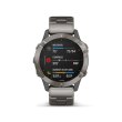 Смарт годинник Garmin Fenix 6 Sapphire, Titanium Gray with Ti Band (010-02158-23)