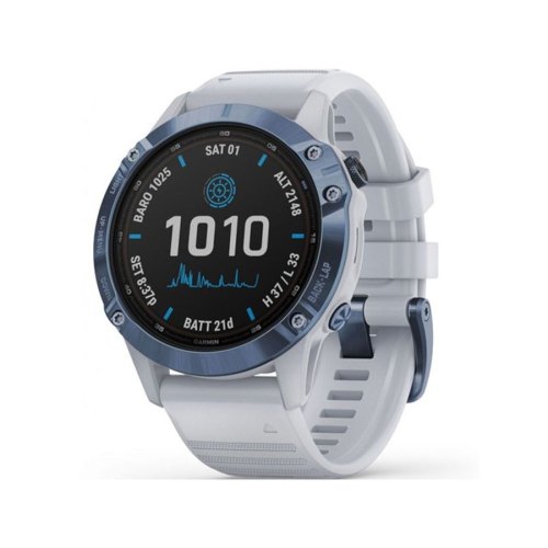 Смарт годинник Garmin Fenix 6 Pro Solar Edition Mineral Blue with Whitestone Band (010-02410-19)