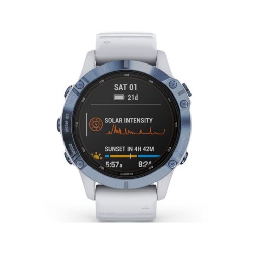 Смарт годинник Garmin Fenix 6 Pro Solar Edition Mineral Blue with Whitestone Band (010-02410-19)