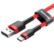 Кабель Baseus Cafule Cable USB For Type-C 3A 1.0M Red