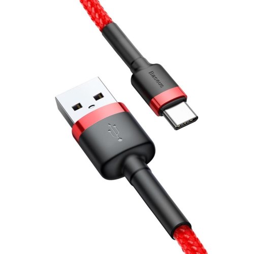 Кабель Baseus Cafule Cable USB For Type-C 3A 1.0M Red
