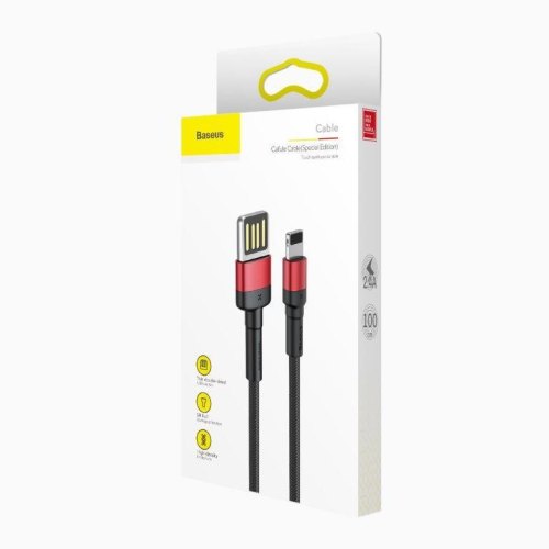 Кабель Baseus Cafule Cable USB For Lightning 2.4A 1.0M Red/Black