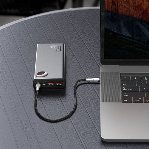 Зовнішній акумулятор Powerbank Baseus Adaman Metal 20000mAh, PD 65W, USB-C, 2xUSB QC 3.0, Black