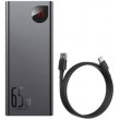 Зовнішній акумулятор Powerbank Baseus Adaman Metal 20000mAh, PD 65W, USB-C, 2xUSB QC 3.0, Black