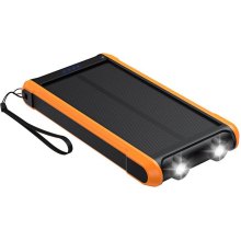 Зовнішній акумулятор Power Bank PowerPlant 10000mAh, 2xUSB-A, сонячна панель 5.5V-0,2A