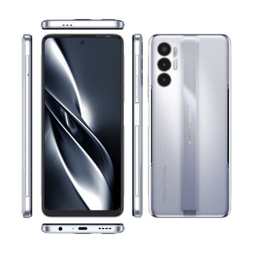 Смартфон TECNO POVA-3 (LF7n) 6/128Gb NFC 2SIM Tech Silver
