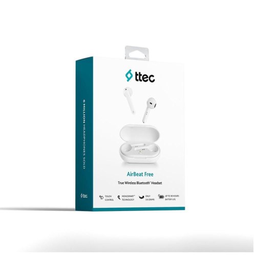 Навушники TWS Ttec AirBeat Free True Wireless Headsets White (2KM133B)