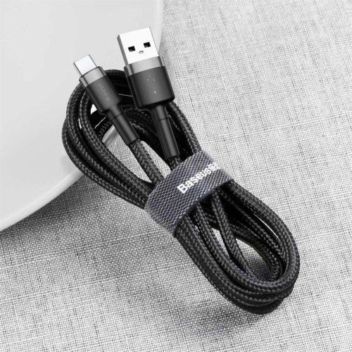 Кабель Baseus Cafule Cable USB For Type-C 2A 3.0M Grey/Black