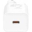 МЗП Baseus Super Silicone PD Charger 25W (1Type-C) + Cable Type-C to Type-C 3A 1m (White)