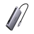 Док-станція USB3.0 Type-C --> USB 3.0x3/HDMI/VGA/RJ45/SD&TF/PD Ugreen CM179 Сіра