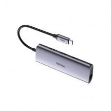 Док-станція USB3.0 Type-C --> USB 3.0x3/RJ45/ Ugreen CM236, Grey