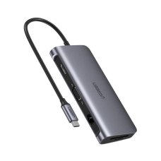 Док-станція USB3.0 Type-C --> USB 3.0x3/HDMI/VGA/TRS/RJ45/SD&TF/PD Ugreen CM179, Grey