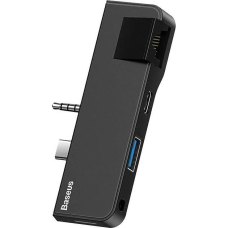 USB-хаб Baseus for Surface Go USB3.1 Type-C+3.5mm --> USB 3.0/RJ45/Type-C/3.5mm, Black