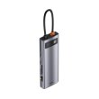 Док-станція USB3.1 Type-C-->USB C(PD)100W/HDMI 4K 30Hz/VGA/USB3.2/RJ45/SD+TF,9in1 Grey Baseus