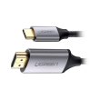 Кабель UGREEN USB-C to HDMI Male to Male Cable Aluminum Shell 1.5m MM142 (Gray Black)