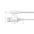 Кабель USB AM-Lightning M, 2.0 м, 2.4A, Срібний, US199 UGREEN