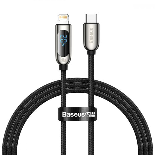 Кабель USB3.1 Type-C M-Lightning M, 1.0 м, 20W, З дисплеєм Чорний  CATLSK Baseus
