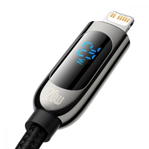 Кабель USB3.1 Type-C M-Lightning M, 1.0 м, 20W, З дисплеєм Чорний  CATLSK Baseus