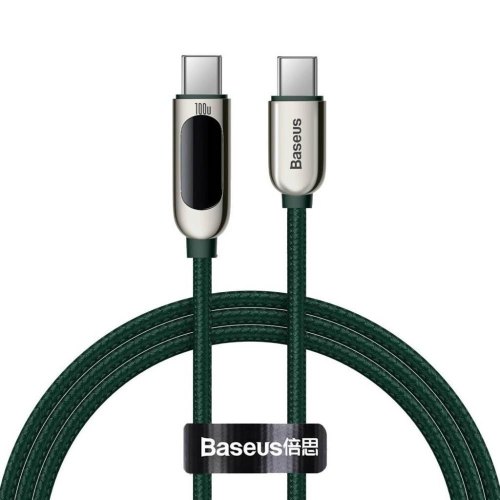 Кабель Baseus Double Fast Charging USB Cable For Type-C 5A 1m Green