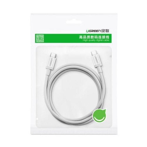 Кабель USB 2.0 Type-C M-M, 1.5 м, (18W) Білий, ABS Cover US264 UGREEN