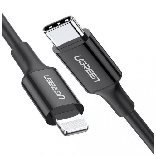 Кабель USB 2.0 Type-C M-Lightning M, 1 м, 3A, Nickel Plating ABS Shell Чорний, US171 UGREEN
