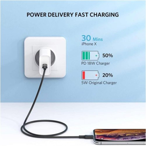 Кабель USB 2.0 Type-C M-Lightning M, 1 м, 3A, Nickel Plating ABS Shell Чорний, US171 UGREEN