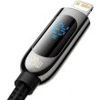 Кабель USB3.1 Type-C M-Lightning M, 2.0 м, 20W, З дисплеєм Чорний  CATLSK Baseus