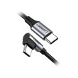 Кабель USB 2.0 Type-C M-M, 2 м, (60W) Чорний+Cірий, 90°Angle US255 UGREEN